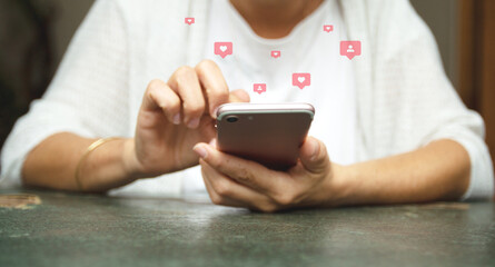 social media likes search searching women smartphone