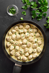 Swedish meatballs with white creamy sauce