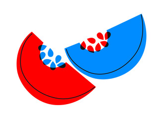 Fruits melon logo set for products, agricultural shops, packing and advertising. Abstract flat stickers, emblems and labels for orange fresh juice. Graphic design editable for your design.