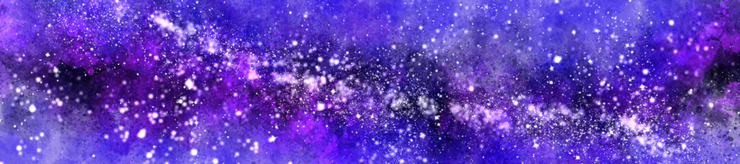 Space background with realistic nebula and lots of shining stars. Infinite universe and starry night. Colorful cosmos with stardust and the Milky Way. 