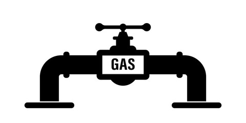 Gas pipe and valve. Vector element