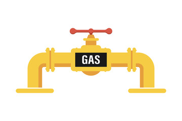 Natural Gas pipe with valve. Vector illustration