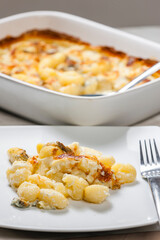 gnocchi baked with blue cheese