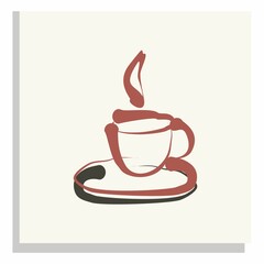 Abstract vector image, cup of coffee, Abstract vector design for cafe, food and drink ,business presentation, branding package, fabric print, wallpaper, etc.