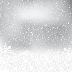 Vector winter snowflakes blurry background
