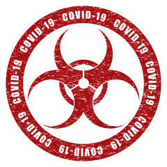 Corona virus biohazard red sign - 464523263