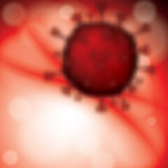 Vector illustration of Coronavirus on a blurry red background - 464523264