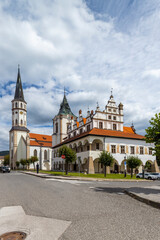 Fototapeta na wymiar Old Town Hall and St. James church in Levoca, UNESCO site, Slovakia