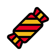Illustration vector graphic icon of Candy. Filled Line Style Icon. Halloween Themed Icon. Vector illustration isolated on white background. Perfect for website or application design.