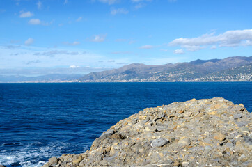Fototapeta na wymiar Punta Chiappa, stretch of coast on the Portofino promontory in Genoa in Liguria