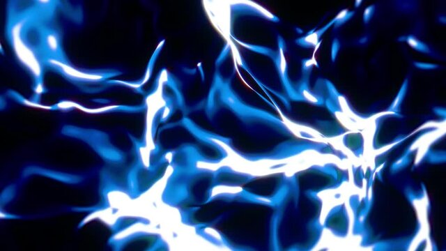 液体のようなじんわりと広がる青い色の金属のようなオーラ