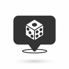 Grey Game dice icon isolated on white background. Casino gambling. Vector