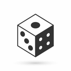 Grey Game dice icon isolated on white background. Casino gambling. Vector