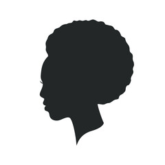 Woman silhouette head. Female profile isolated on white background. Human head symbol. Vector illustration