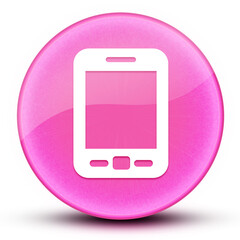Mobile eyeball glossy elegant pink round button abstract