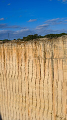 L&iacute;thica, Pedreres de s'Hostal, Menorca, Balearic Islands, Spain. Sandstone quarry. cut in the wall