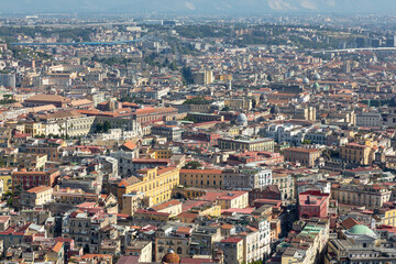 Fototapeta na wymiar Panoramic view of the historic center of Naples, Italy