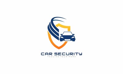 car and shield concept design security logo