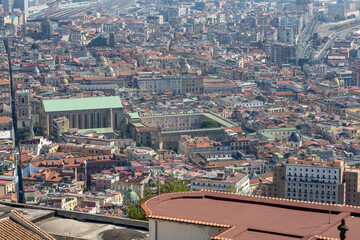 Panoramic view of the  historic center of Naples, Italy