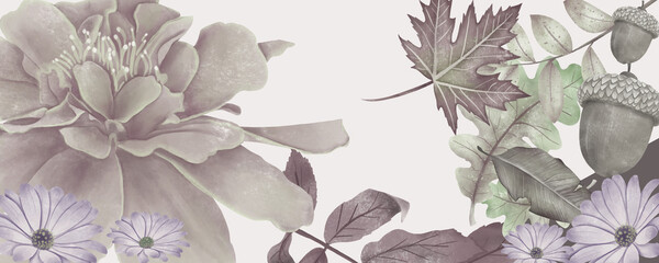 Floral banner Fall Autumn Concept