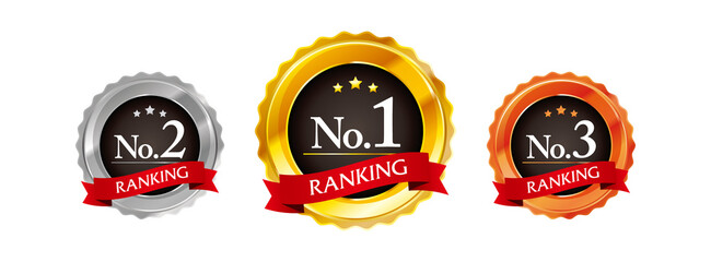 金銀銅 1位2位3位 ランキングのアイコンセット	
