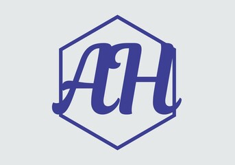 Graphic shape of AH initial letter