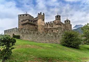 Fototapeta na wymiar Fenis Castle, near Aosta in Italy - medieval fortress