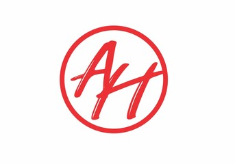 Graphic shape of AH initial letter