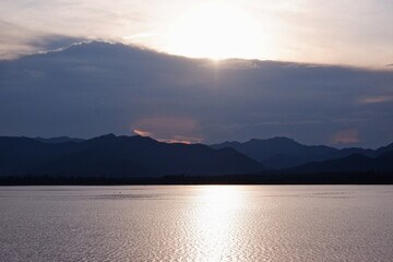 sunrise over the lake