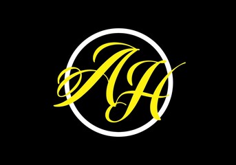 Graphic shape of AH initial letter