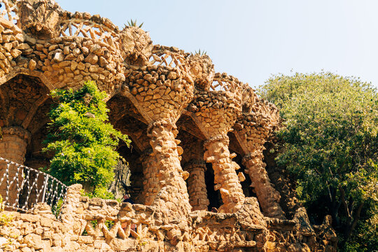 old stone terrace columns