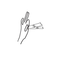 hand holding paper money illustration icon vector