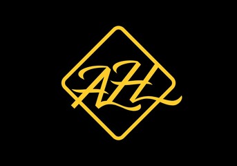 Graphic shape of AH initial letter
