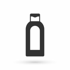 Fototapeta premium Grey Bottle of shampoo icon isolated on white background. Vector