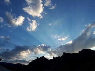sunset in the mountains