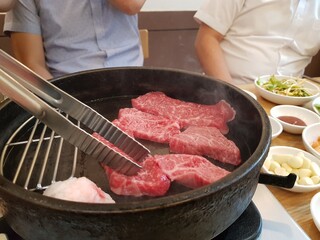 gen korean bbq, Korea Barbecue steak with 