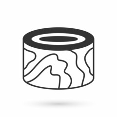 Grey Wooden logs icon isolated on white background. Stack of firewood. Vector