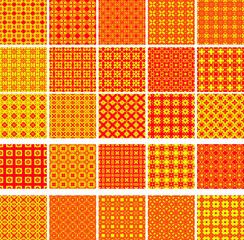 25 Universal different geometric seamless patterns. Endless vector texture can be used for wrapping wallpaper, pattern fills, web background,surface textures. Set of colorful ornaments 