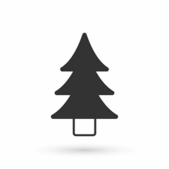Grey Tree icon isolated on white background. Forest symbol. Vector