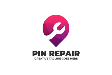 Repair Garage Pin Location Logo