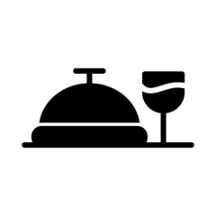Hand Holding Serving Tray Icon - Illustration
