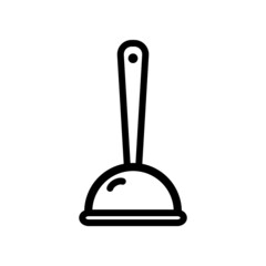 Toilet plunger isolated icon in flat style. House cleaning tool, housework supplies vector illustration