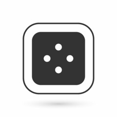Grey Sewing button for clothes icon isolated on white background. Clothing button. Vector
