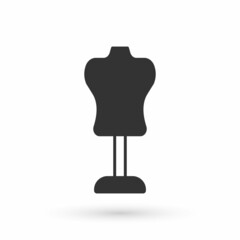 Obraz premium Grey Mannequin icon isolated on white background. Tailor dummy. Vector