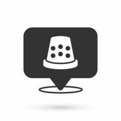 Grey Thimble for sewing icon isolated on white background. Vector