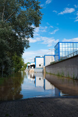 The river Moselle flooded parts of the city Trier, climate change, Germany, summer 2021