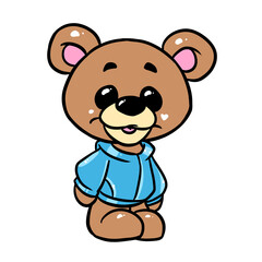 Little bear teddy jacket character smile illustration cartoon