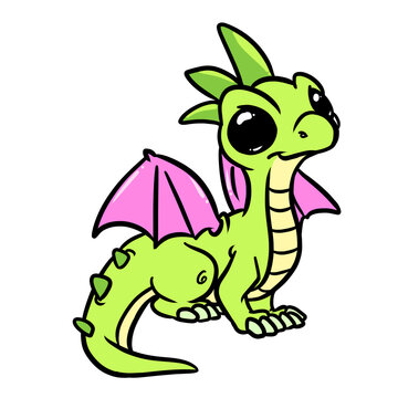 Little fairy dragon character illustration cartoon