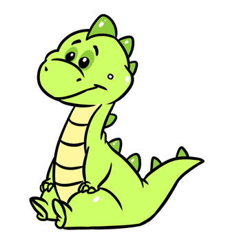 Little green dinosaur minimalism character illustration cartoon