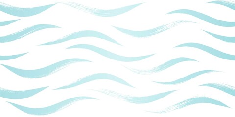 Naadloze golfpatroon, Hand getrokken water zee vector achtergrond. Aquarel golvende strand penseelstreek, krullende grunge verflijnen, modern design